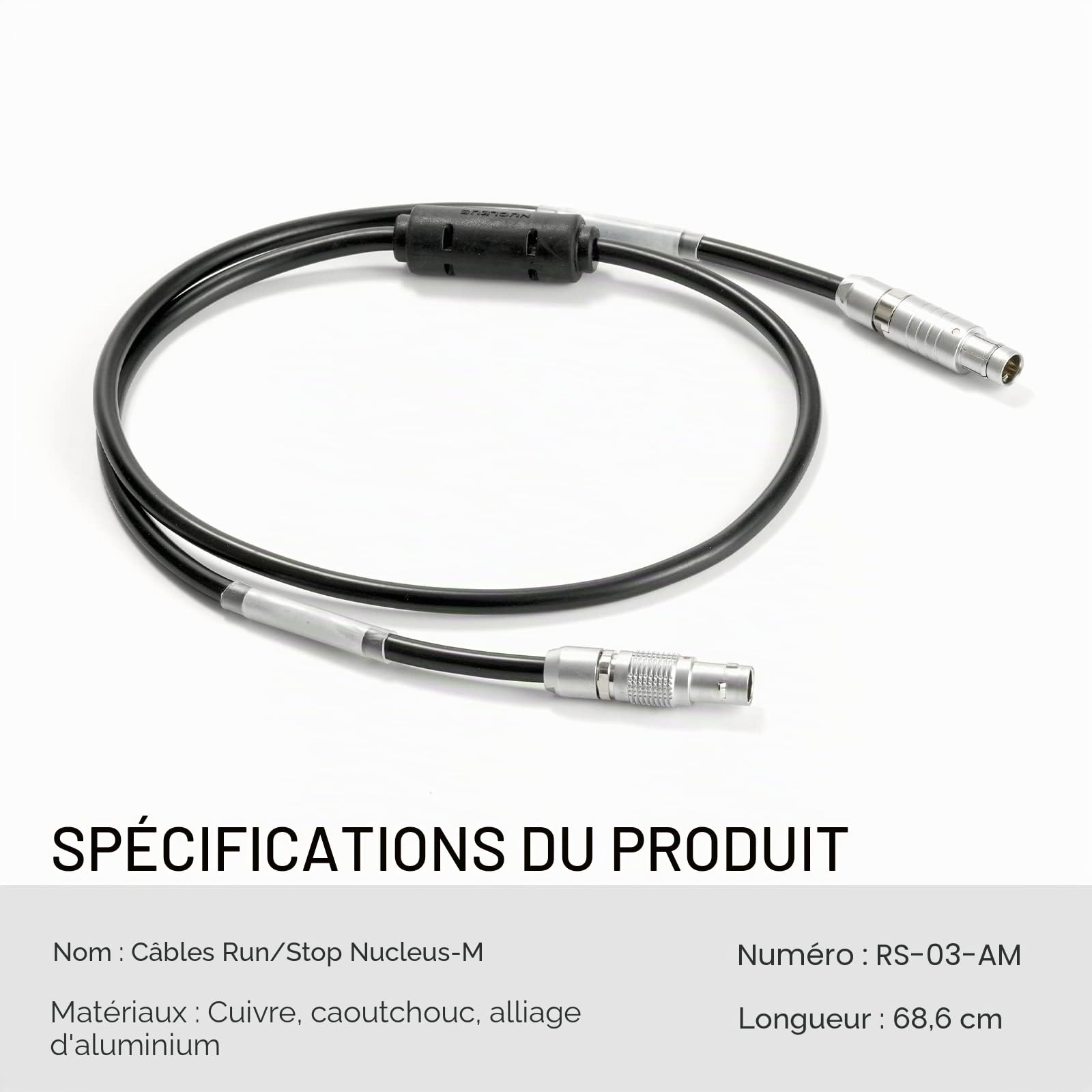 Tilta Nucleus-M Câble Run/Stop compatible avec accessoires d'appareil photo rouges, connexion mâle RS-03-AM