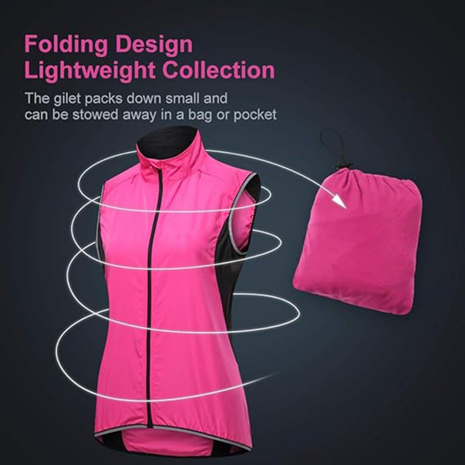 Chaleco de Ciclismo para Mujer Chaleco Reflectante Alta Visibilidad para Correr Cortavientos Camisas de Seguridad sin Mangas Chaleco Reflectante Chalecos Transpirables,Pink-XL