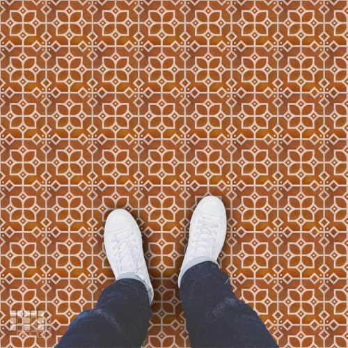 Image of Moroccan Tile Stickers | Waterproof Self Adhesive Peel & Stick Tile Decals for Kitchen Backsplash, Bathroom Wall, Floor, Furniture & Glass (4x4 Inch, Design 8, 36 Pic)