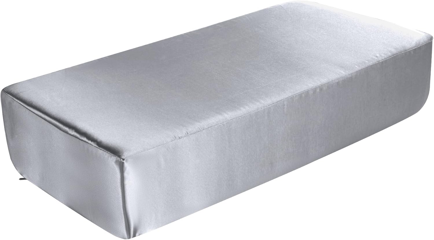 Satin Pillowcase for Cube Shape Pillow with Zipper Design Smooth and Soft Set of 1, Perfect for Hot Sleepers (12"x24"x5.5", Light Grey) 12"x24"x5.5" Light Grey
