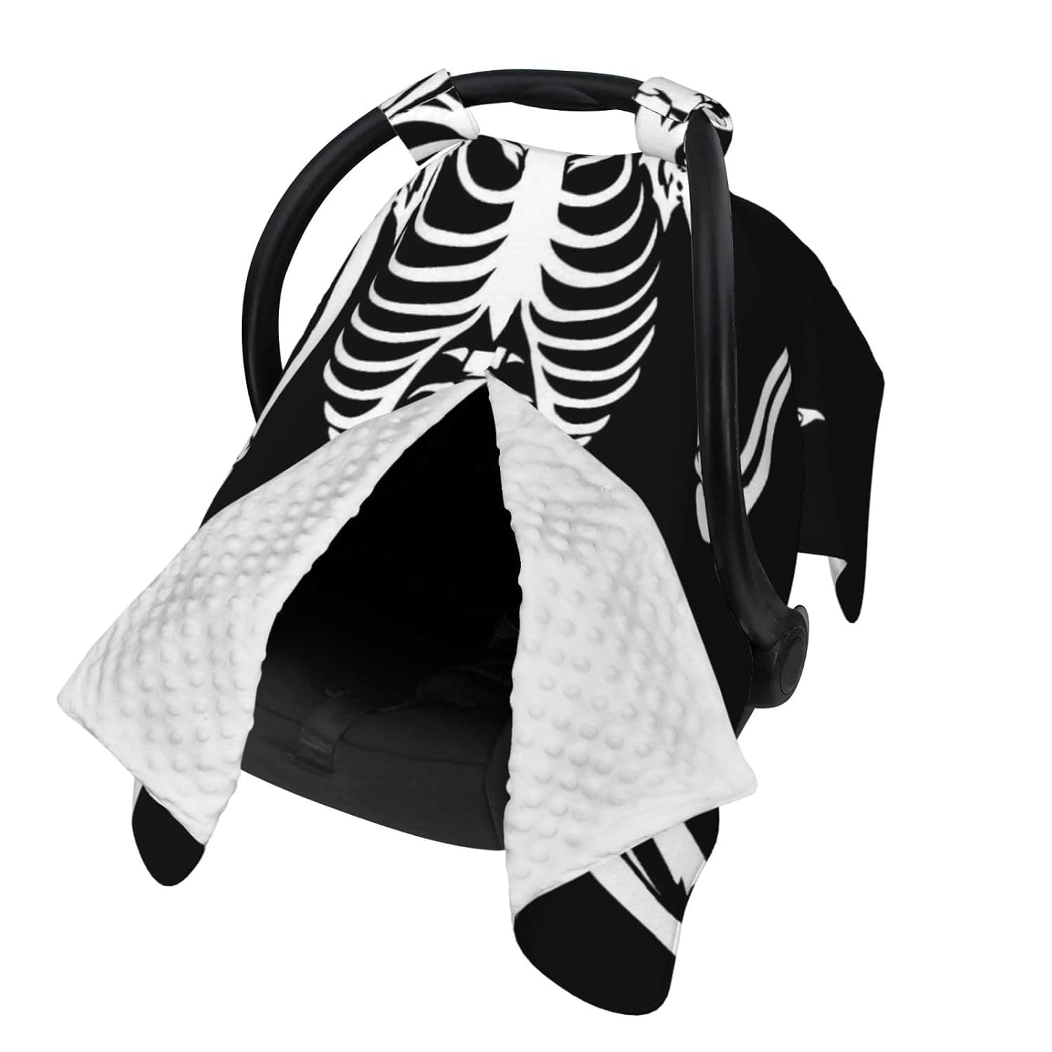 Sitting Skeleton Shows The Middle Finger Baby Car Seat Cover & Breastfeeding Nursing Cover - Breathable Stretch Fabric Multi-Use Nursing Cover for Breastfeeding