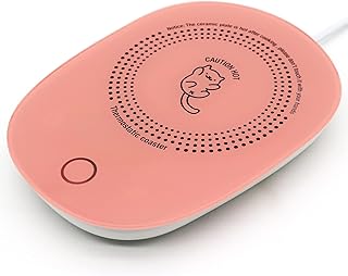 Coffee Mug Warmer,Mug Warmer,Coffee Cup Warmer for Desk,Candle Warmer Coaster for Hot Coffee Tea Espresso Milk Candle Wax, Auto Shut Off Coffee Warmer Plate Pink