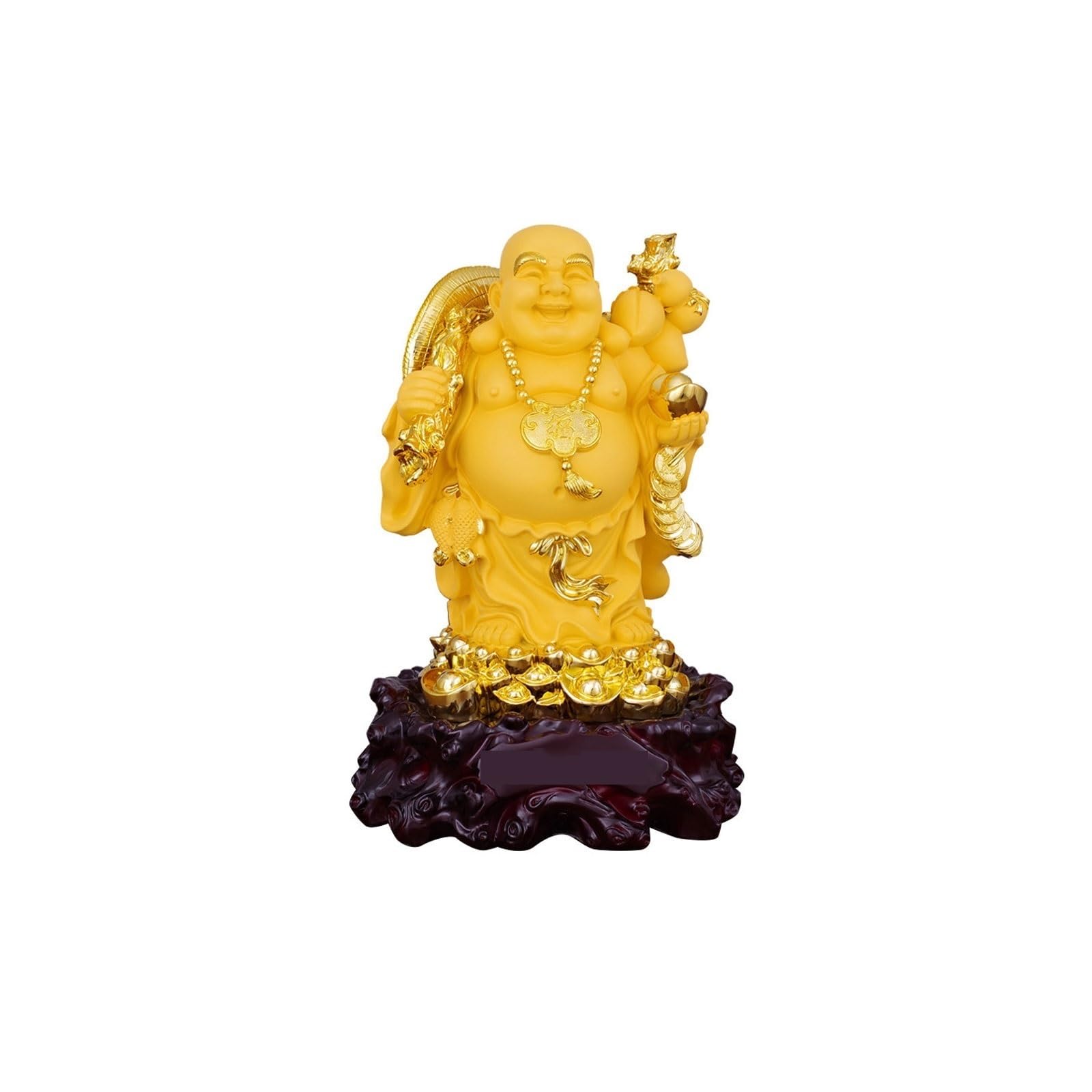 Statue Bouddha riant zen pour décoration salon et salle de bain