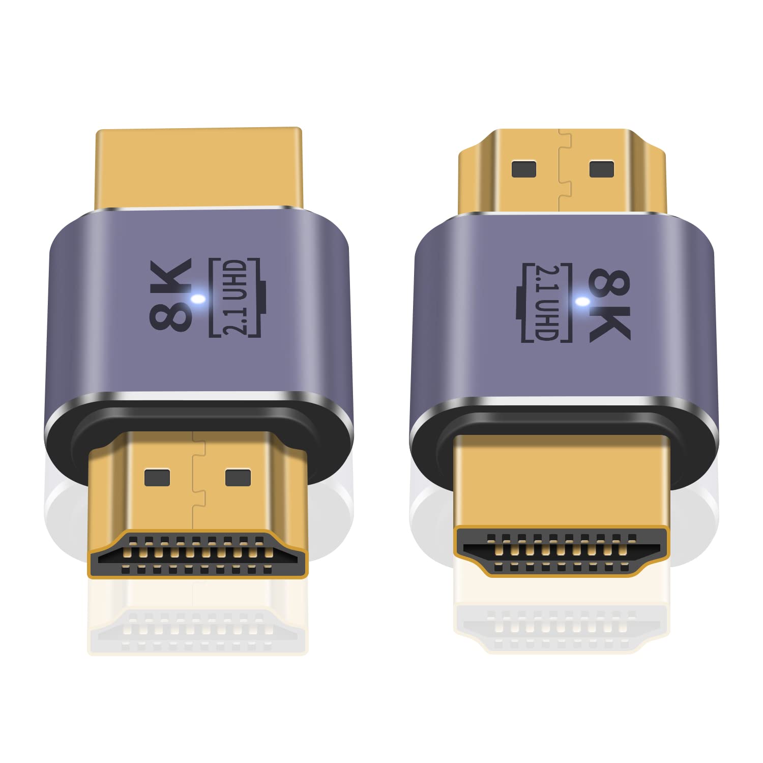 Poyiccot HDMI Male to Male Adapter 8K, 2-Pack 48Gbps UHD HDMI 2.1 Extender Coupler Converter Extension Connector (8K@60hz,4K@120Hz) Compatible with
