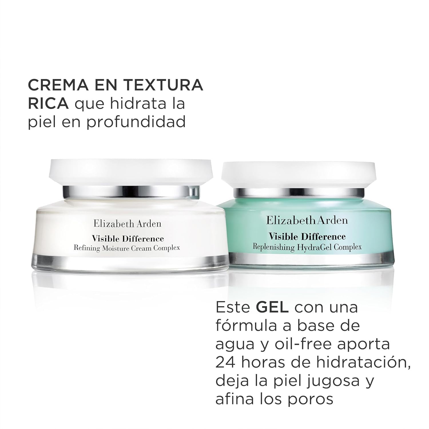 Elizabeth Arden - Visible Difference Set de Cuidado de la Piel: Con Ácido Hialurónico y Vitamina E, 75 ml & Con Vitamina A y Glicerina, 75 ml, Caja de Regalo para Mujeres