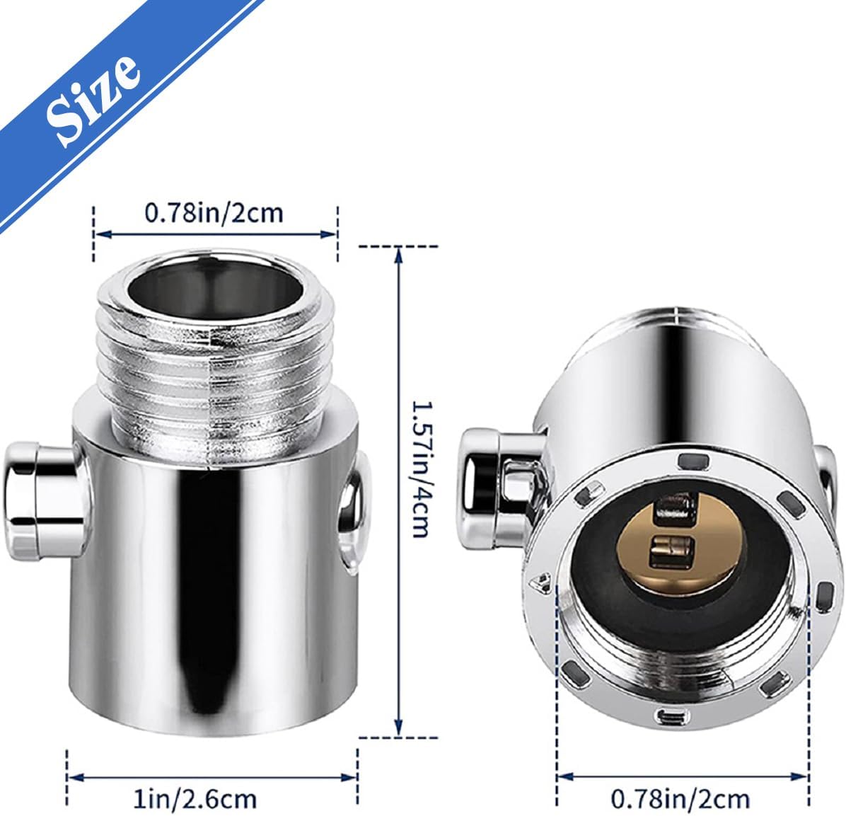 Wolfride 3Pcs Water Flow Control Valve, Shower Head Shut Off Valve Volume Adjust Valve Water Pressure Regulator G1/2'' Universal Push Button Type Shower Valve for Shower Arm and Hose