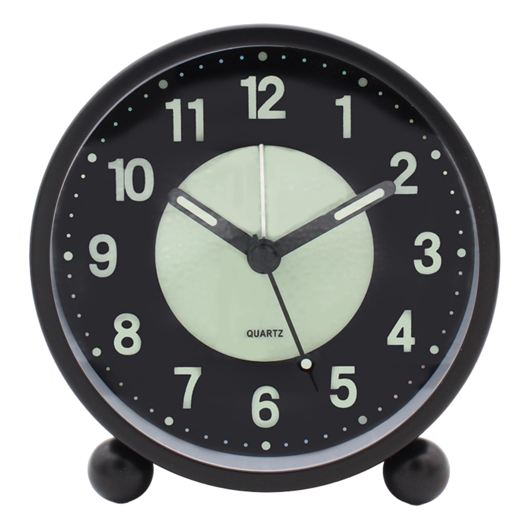 NASSMOSSE Glow in the Dark Silent Alarm Clock – Non-Ticking Luminous Bedside Clock, Batteries Not Included