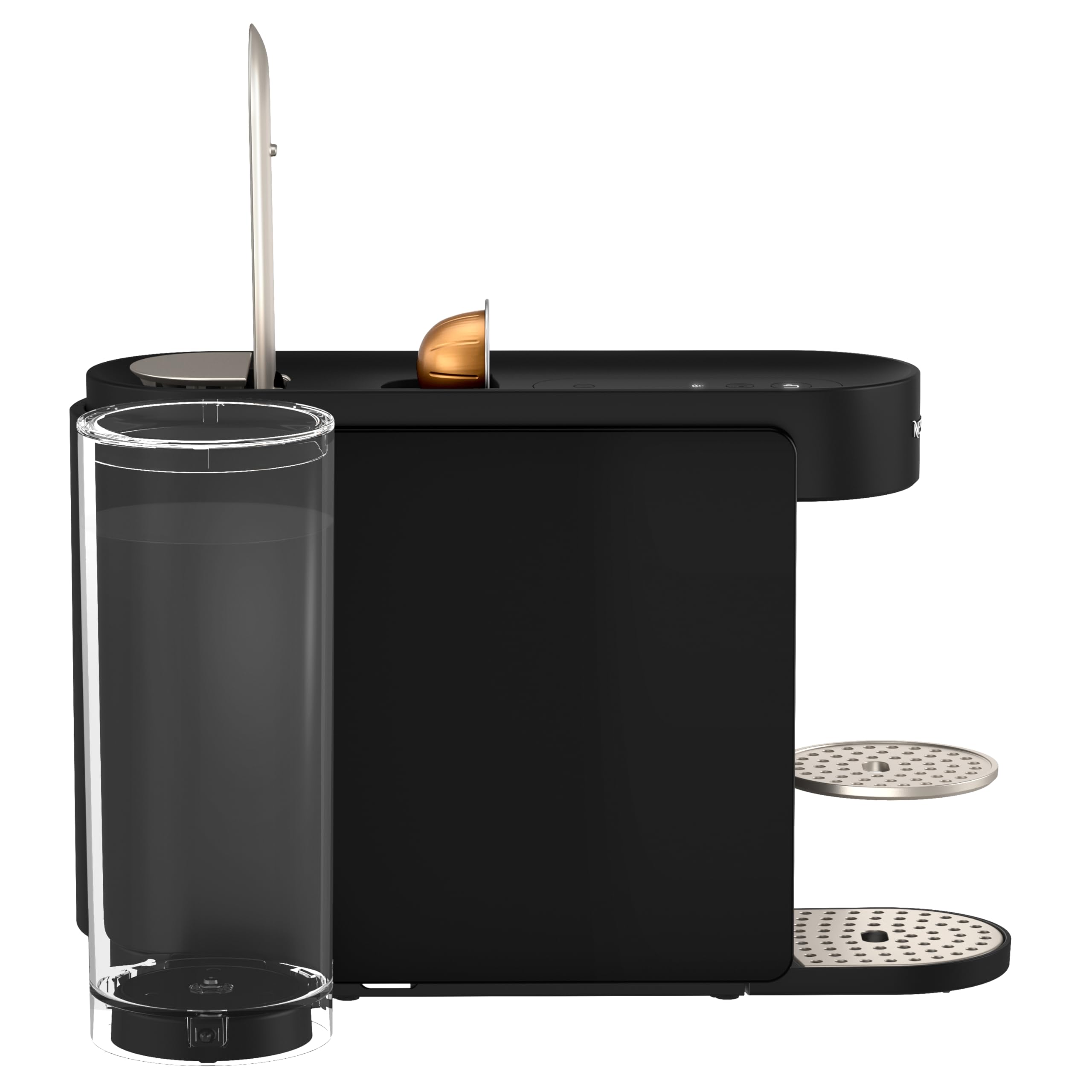 NESPRESSO KRUPS Vertuo Up Schwarz Kapselmaschine, 5 Tassengrößen, 3 Sek. Aufheizzeit, One Touch Kaffee Zubereitung, schwenkbarer Wassertank, Coffee Creations Modus, Kaffeemaschine XN9408
