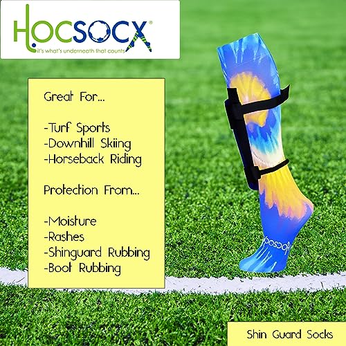 Hocsocx Psychedelic Blues Socks Performance Liner Moisture-Wicking Protection | Large4