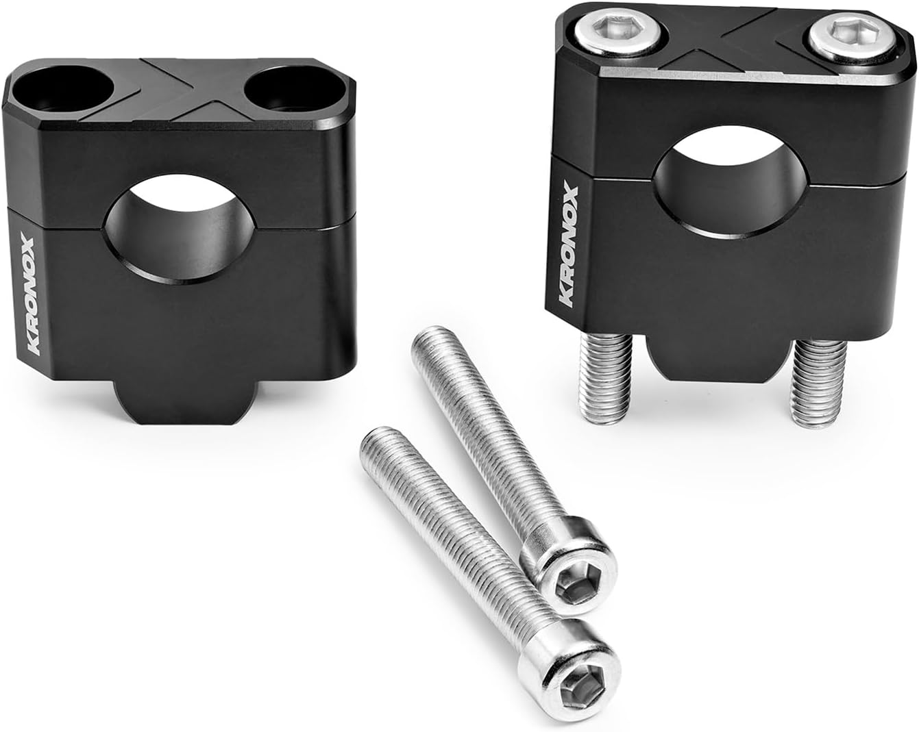 KRONOX Premium Motorcycle Handlebar Risers | Made with CNC Aluminum Alloy, Durable Handlebar Riser in Matte Black Finish, Easy Installation, Stainless Steel Screws Included -Size 7/8"