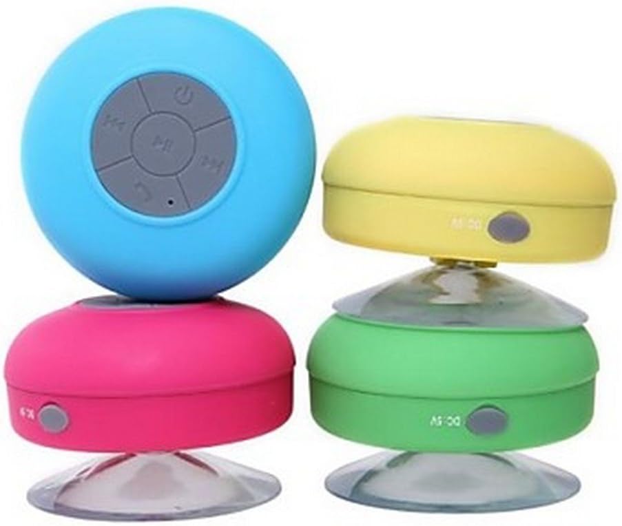 AquaAudio Mini Ultra Portable Waterproof Bluetooth Wireless Stereo Speakers with Suction Cup for Showers, Bathroom, Pool, Boat, Car, Beach, Outdoor etc. | For All Devices with Bluetooth Capability Siri Compatible - 6 Hours Playtime / with Built-in Mic for use as a Powerful Handsfree Speakerphone (Pink)