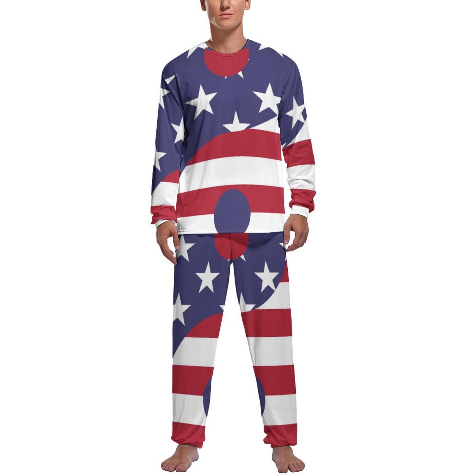 Pyjama homme drapeau américain Taiji pour dormir sans gêne