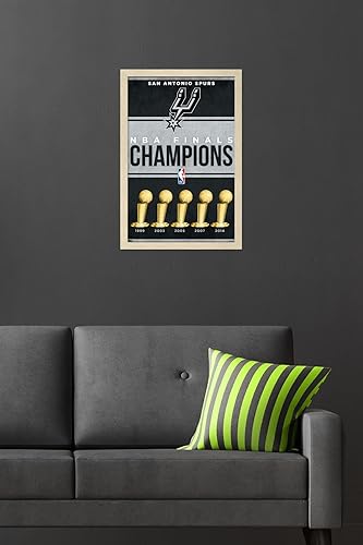 Miniatura 6 de Trends International NBA San Antonio Spurs - Champions 23 Wall Poster, 22.4L x 14.7W, Blonde Framed Version
