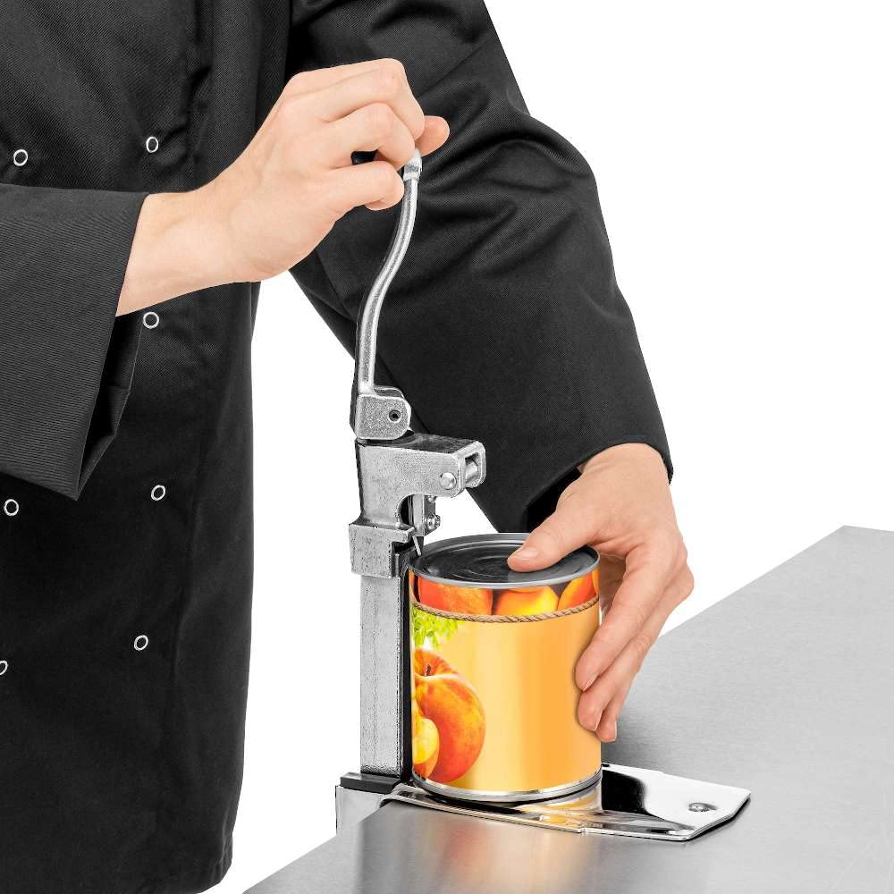 Abrelatas de sobremesa | Acero inoxidable | Abrelatas grande | Para uso industrial y doméstico | Ajustable hasta 31 cm | Eficaz y fácil de usar | Ideal para restaurantes
