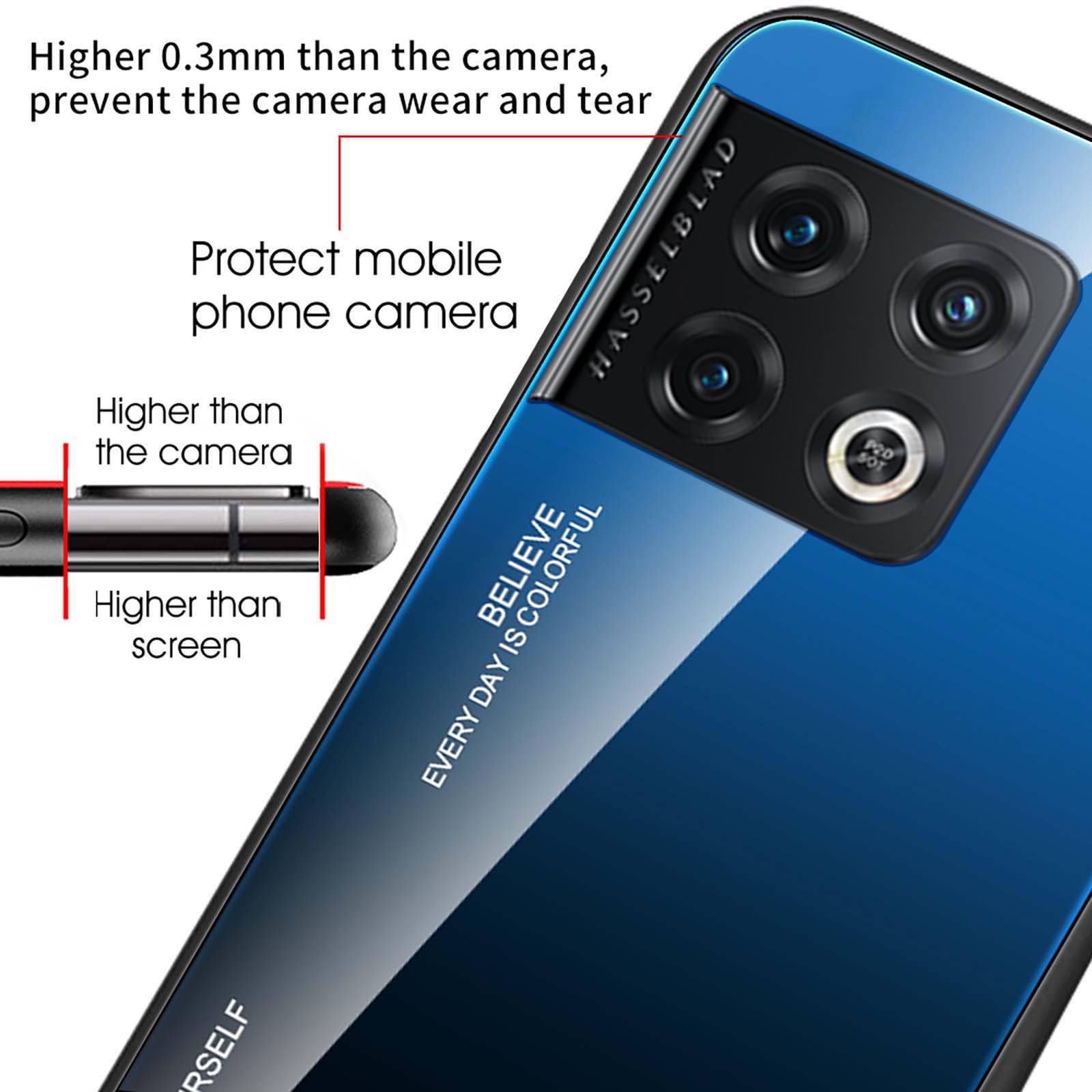 Custodia OnePlus 10 Pro Sfumata: Vetro Temperato + Bordo Morbido TPU