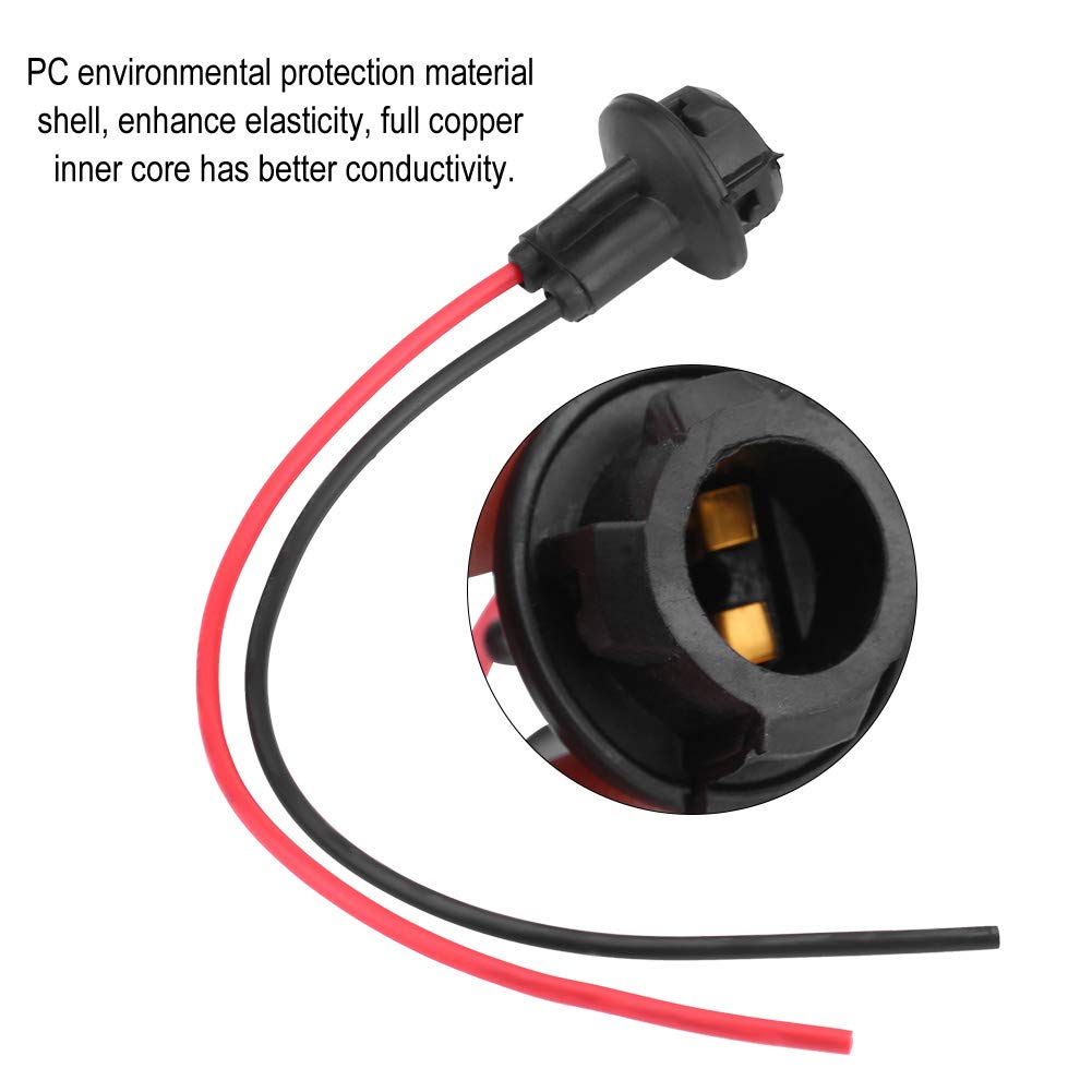 10 Portalampada T10 Per Auto Con Cavo 15cm - Adattatore A Cuneo In Rame E PC Per LED, Fendinebbia E Luci Colore