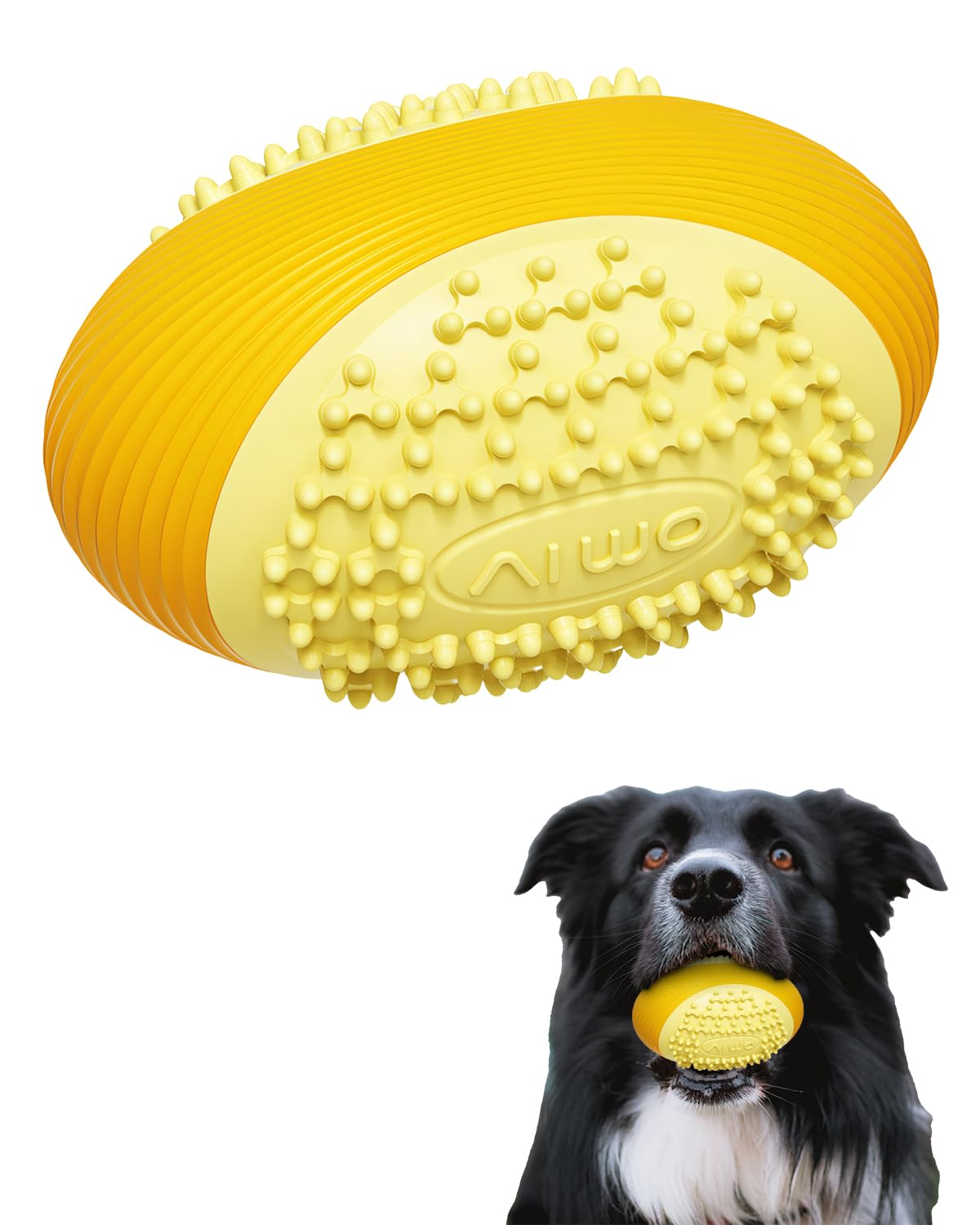 SJPNVUS Olive Squeaky Dog Chew Ball for Aggressive Chewers Interactive Fetch Toy TPR Material Dental Cleaning Dog Toy