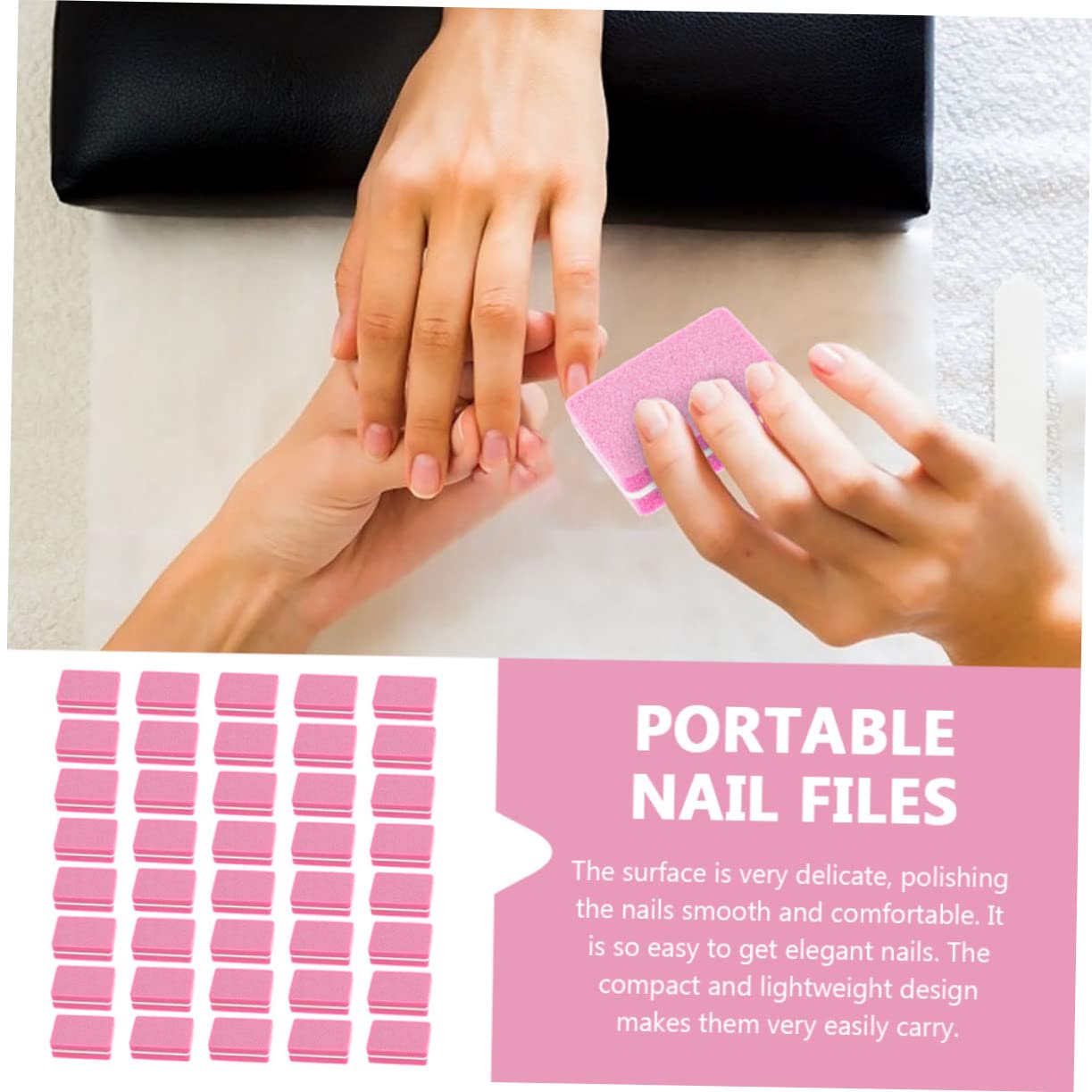FRCOLOR 250piezas Limas De Uñas Esponja Para Pedicura Herramienta De Pulido y Moldeo De Uñas Práctico Para Manicura y Cuidado De Pies Diseño Portátil y Multi-funcional Color Rosa