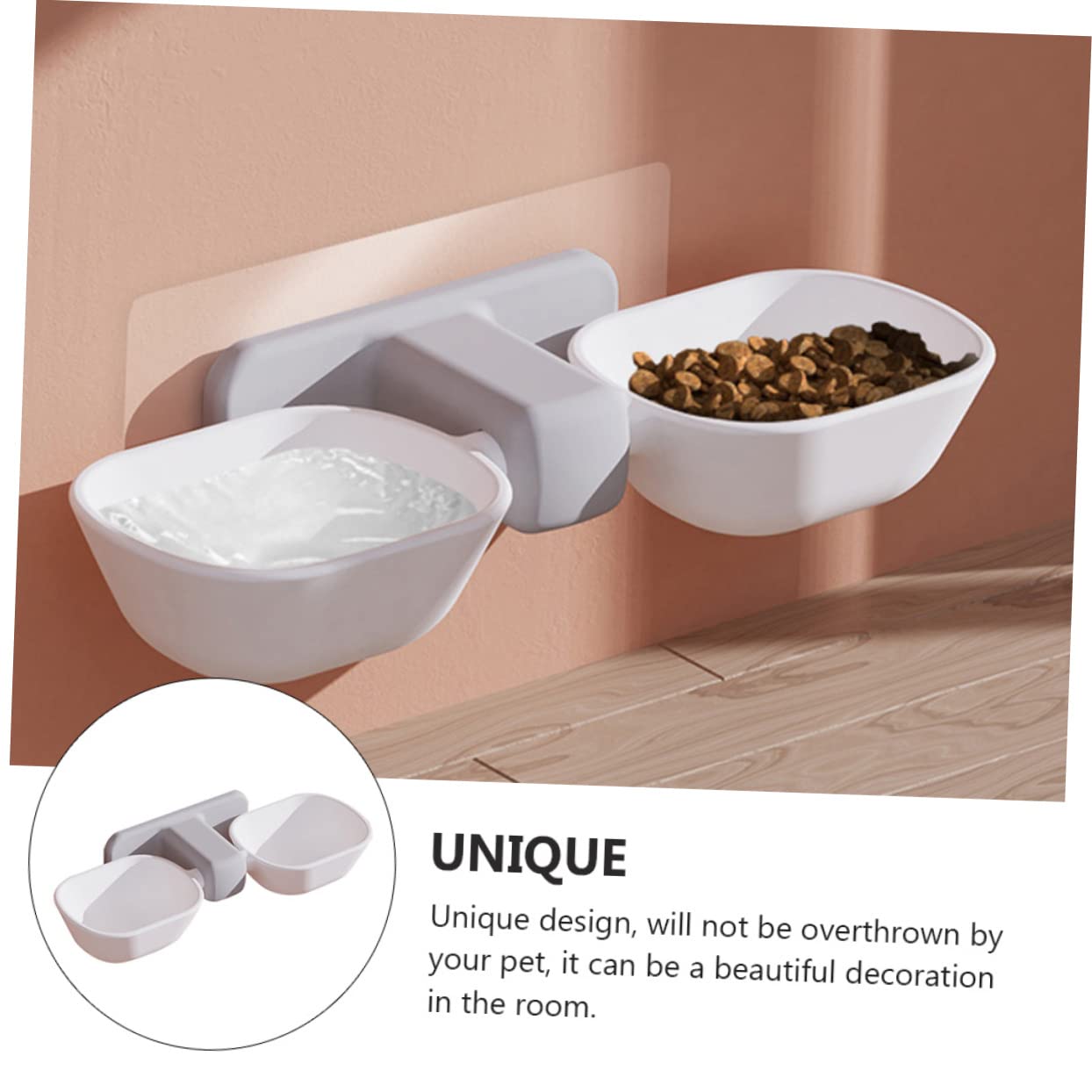 BESPORTBLE 2pcs Cat Food Bowls Hanging Pet Feeder Whisker-Friendly Wall-Mounted Noise-Reduction for Indoor Cats