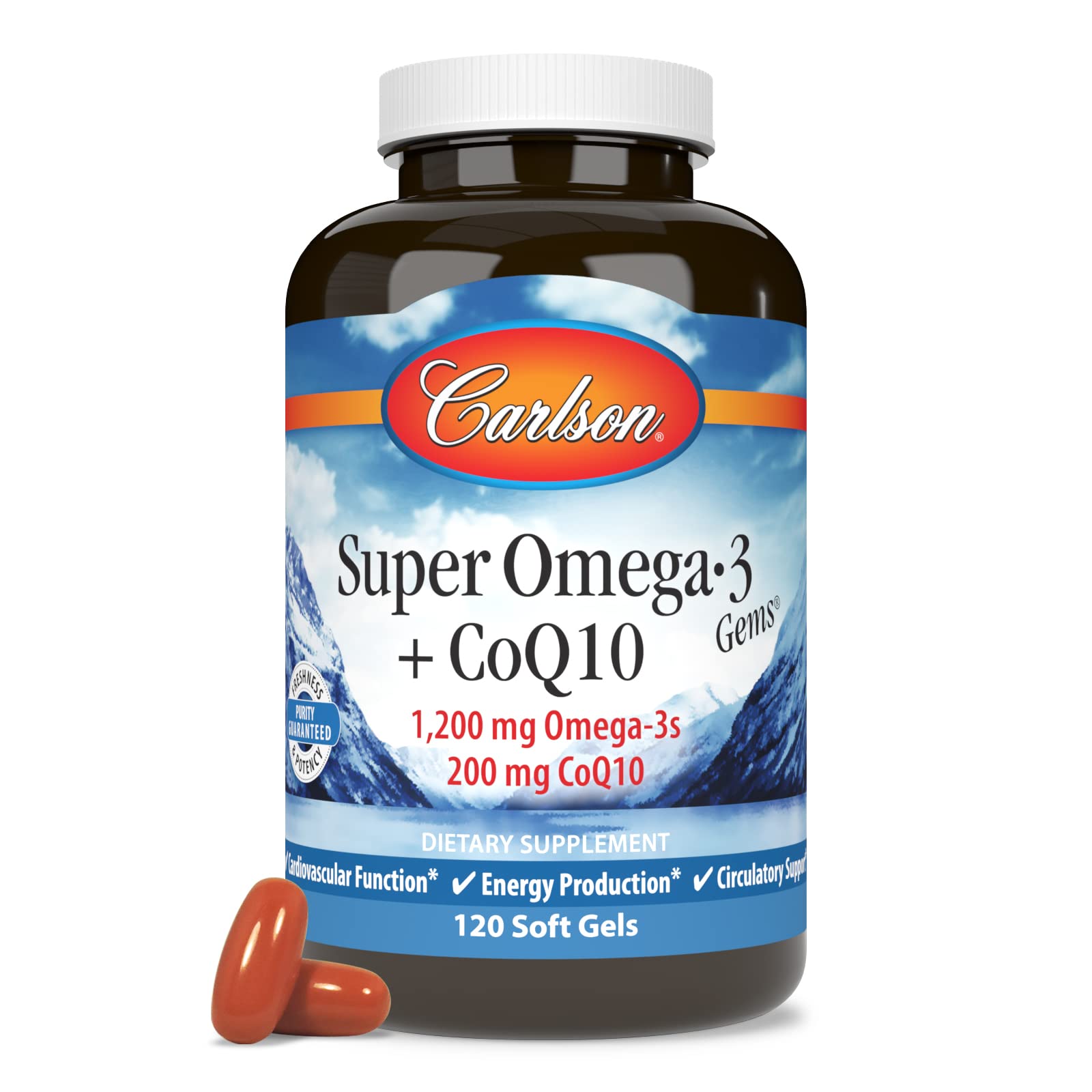 Carlson Super Omega-3 Gems + CoQ10, 1200 mg, Omega-3s, 120 Softgels — Amazon image 5