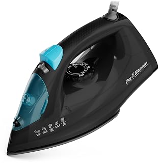 PurSteam Professional 1250W Steam Iron | Powerful Steamer with Burst of Steam & Spray | Non-Stick Soleplate, Easy Temperature Control & Auto Shut-Off - Amazon product rated Grade A