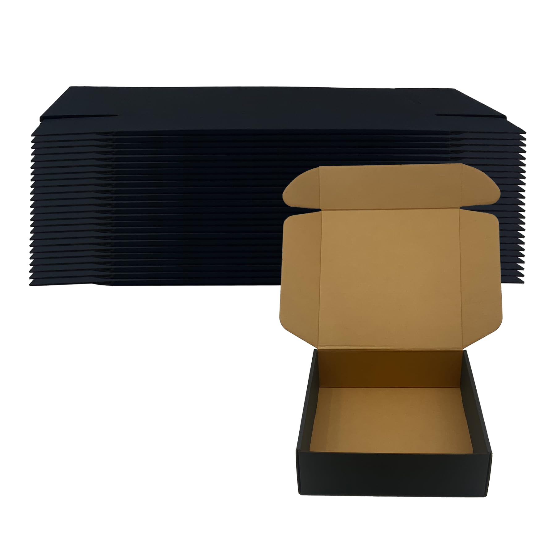 Photo 1 of 24 Pack 10 x10 x 3 inches Black Shipping Boxes, Corrugated Mailer Boxes, Packaging Boxes for Products, Recyclable Cardboard Box, Flat Literature Mailers for Gifts, Small Business by Mailing
