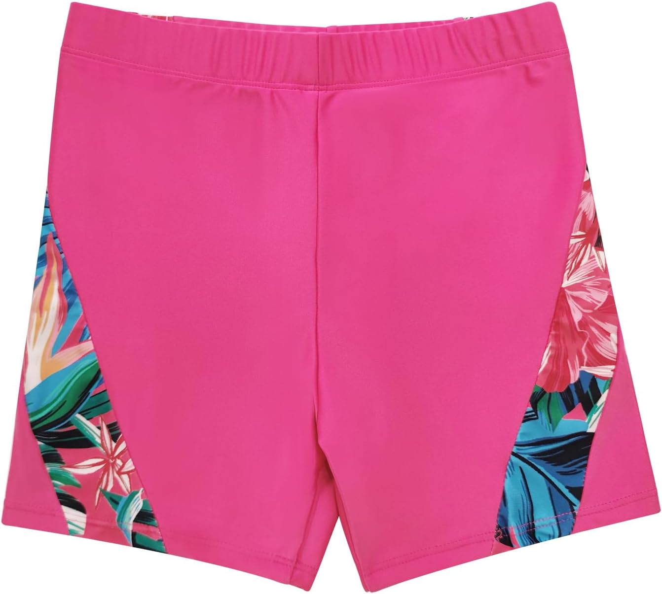 Girls Long Sleeve Two Piece Swimsuit Rash Guard with Shorts Printed Sun Protection Bathing Suit Swimwear 4-13Y
