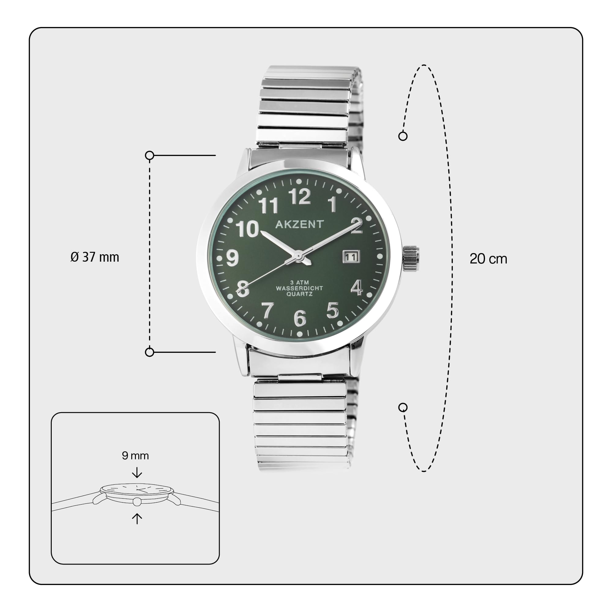 Akzent Orologio da uomo con cinturino in metallo SS7421600010
