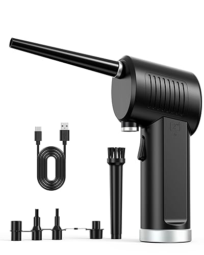 Koonie Cordless Air Duster, Battery Operated Computer Cleaning Duster, Portable Replaces Compressed Air Cans, 8000mAh 10W Fast Charging Air Blower, No Gas for Computer Keyboard, Car, Pet House - CD01
