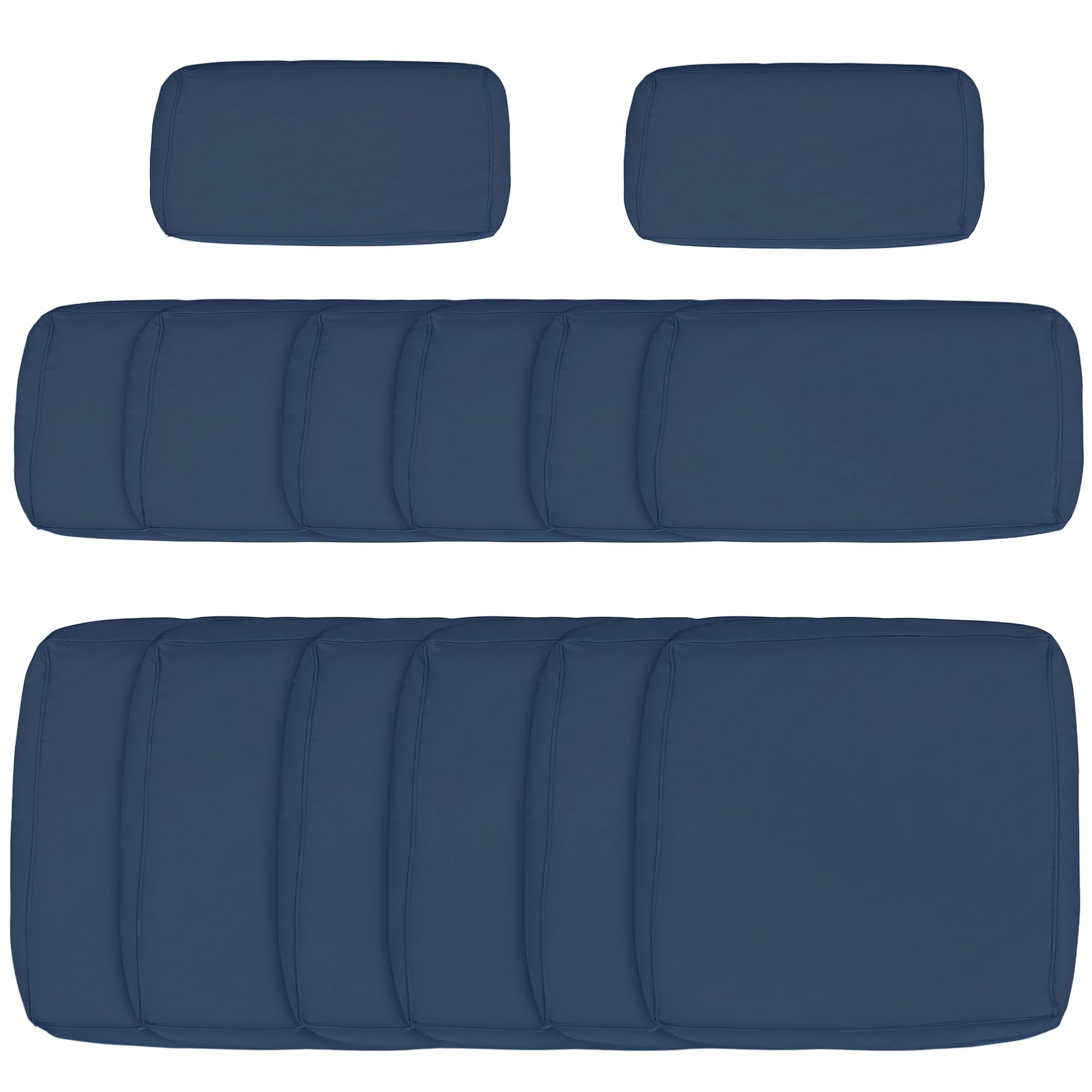 Outsunny Replacement Cushion Covers for Garden Sofa Set, Garden Rattan Sofa Cushion Polyester Cover Replacement Outdoor - No Cushion Included, Blue — image 1