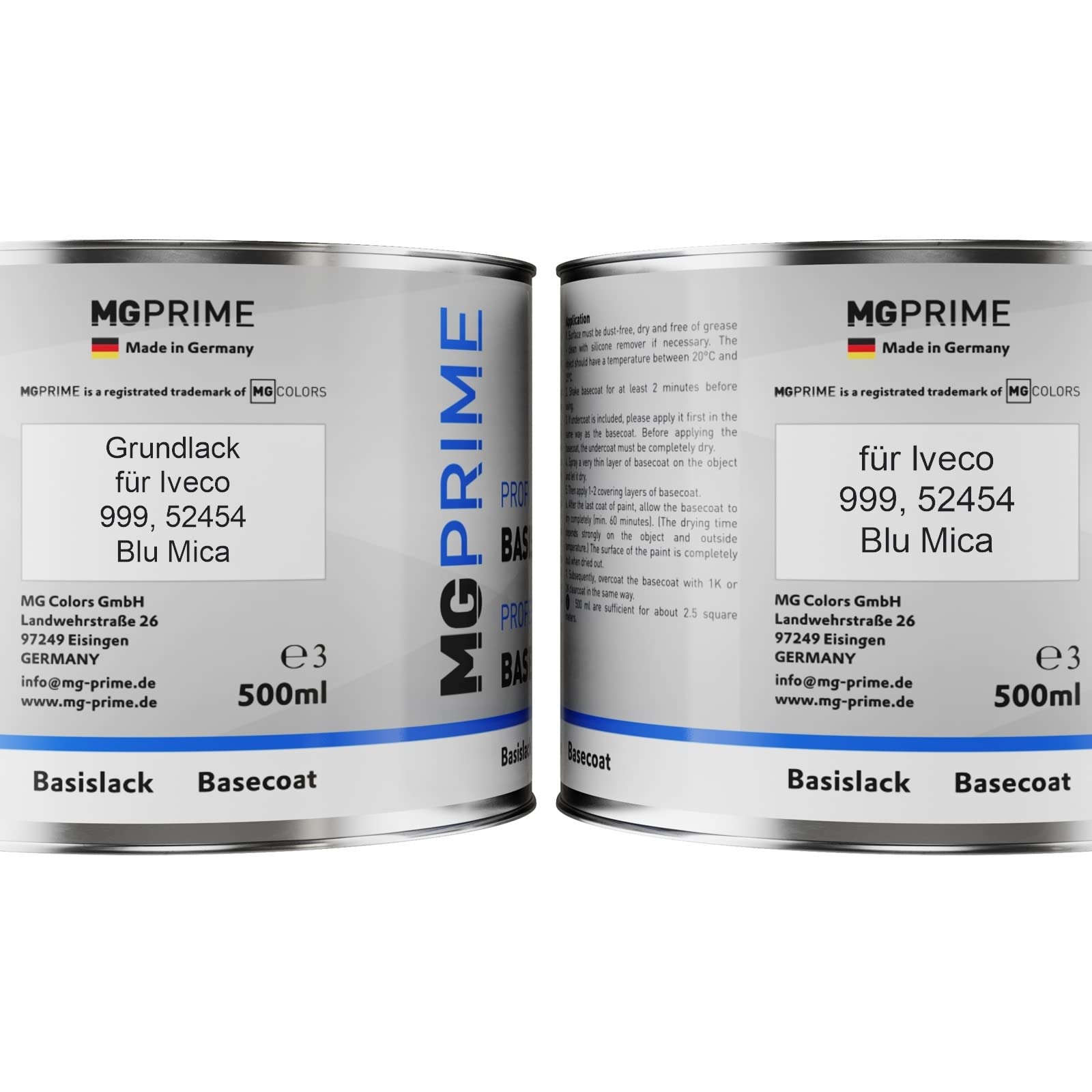 Kit Vernice Auto MG PRIME Per Fiat 639 Grigio Quartz Metallic - Base 2K + Trasparente Indurente, 2,5L