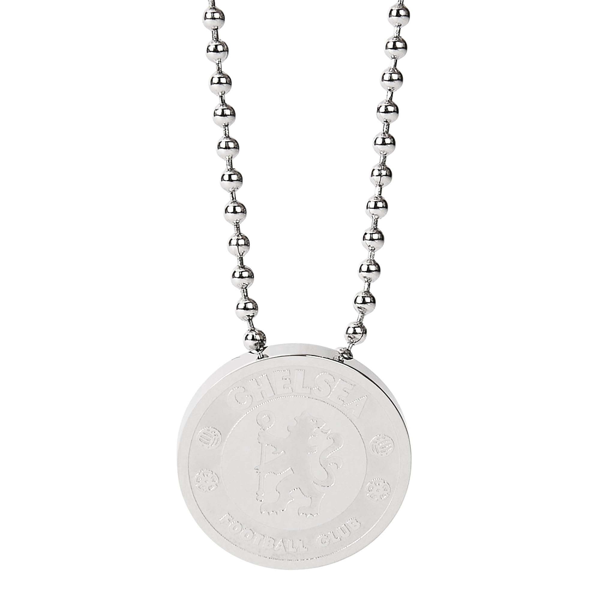 Official Chelsea FC Pendant Necklace – Stainless Steel Club Crest with Chain – Mens & Boys Blues Fan Jewellery – Comes in Gift Box