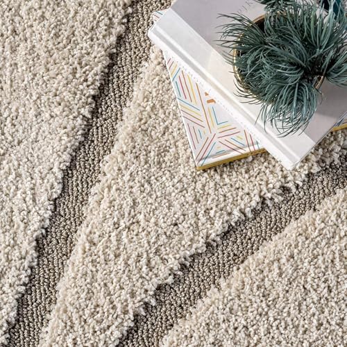 Image of Shaggy Carpet for Home 8X10 FEET Ultra-Soft, Thick, and Stylish Shag Texture Ideal for Living Room, Bedroom, or Office - Easy to Clean and Perfect (Bone Biege,)
