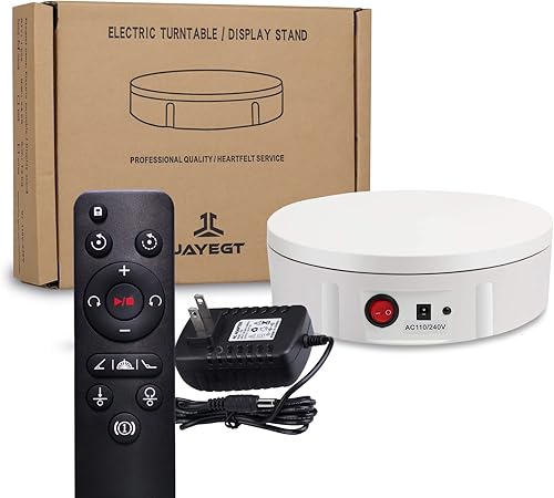 Miniatura 6 de JAYEGT Soporte de exhibición giratorio motorizado, tocadiscos eléctricos giratorios de 360 grados para exhibición de productos de fotografía,