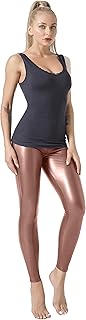 Skinny - Pantalón ajustado para mujer, color negro mate, bielástico, de piel sintética (cód. 9810) negro mate