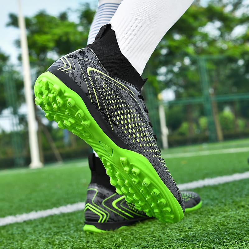 Men's Soccer Shoes High-Top Soccer Cleats Outdoor Indoor Breathable Athletic Professional Spikes Youth Boys Football Shoes4