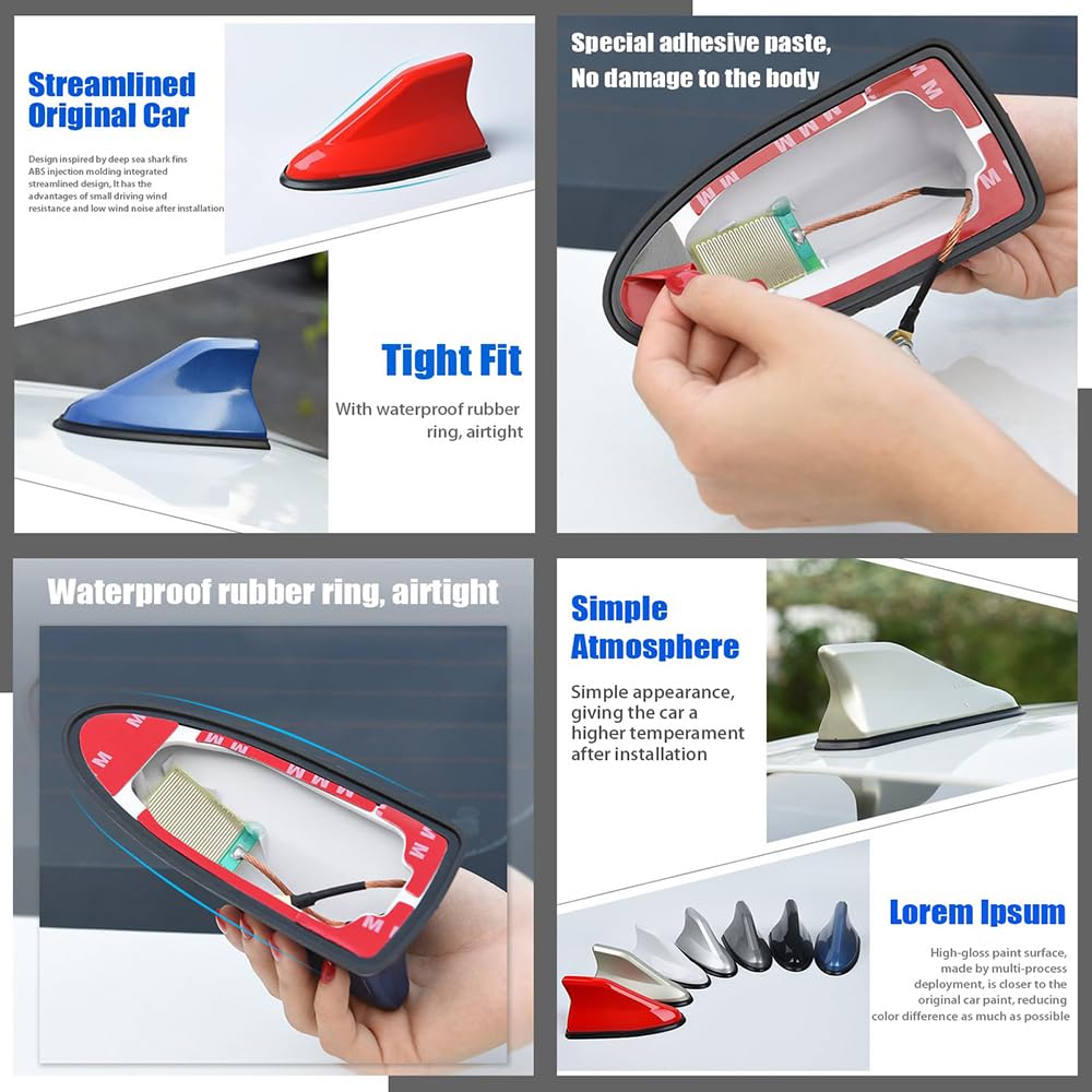 Shark Fin Aerial Antenna Car Roof Radio AM/FM Signal Recept Receiver Universal