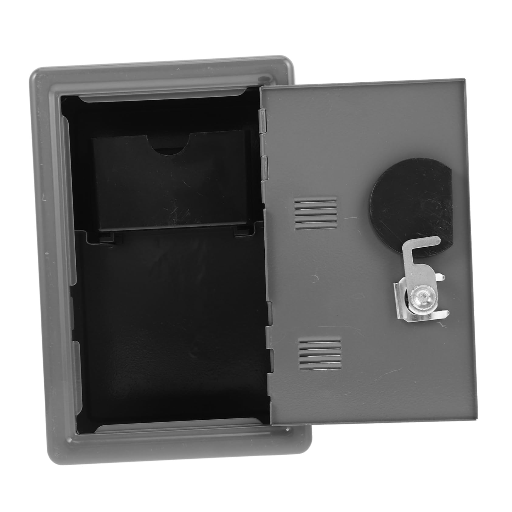 Mini Cassaforte Scatola di Sicurezza Compatta Serratura a Chiave in Ferro Argento per Riporre Gioielli e Denaro per Casa e Viaggio