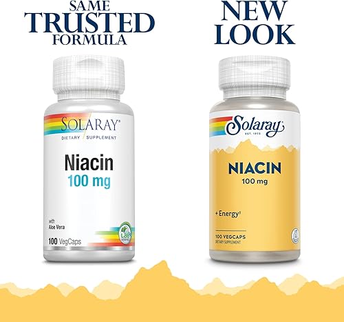 Miniatura 2 de SOLARAY Niacina 100 mg, vitamina B3 | Salud de la piel, sistema nervioso y apoyo a la circulación | 100ct