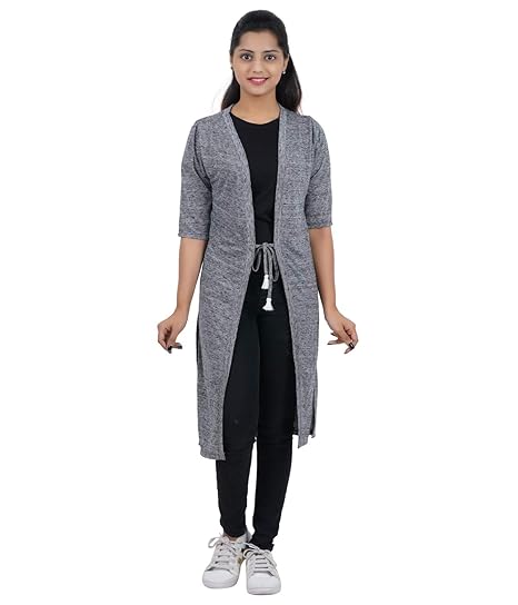 Grey Grindle Knee Length Shrug