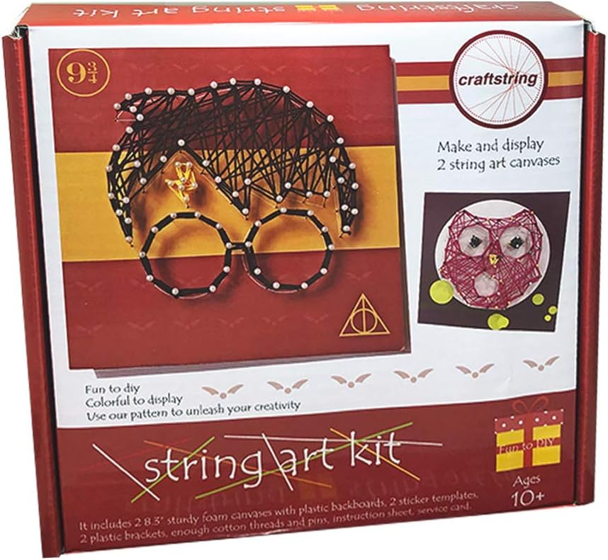 craftstring String Art Kit for Kids and Adults, All-in-One, DIY 2 Large String Art Canvases-Harry Potter and Owl Edition