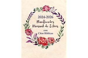 2024-2026 Planificador mensual en español con citas bíblicas