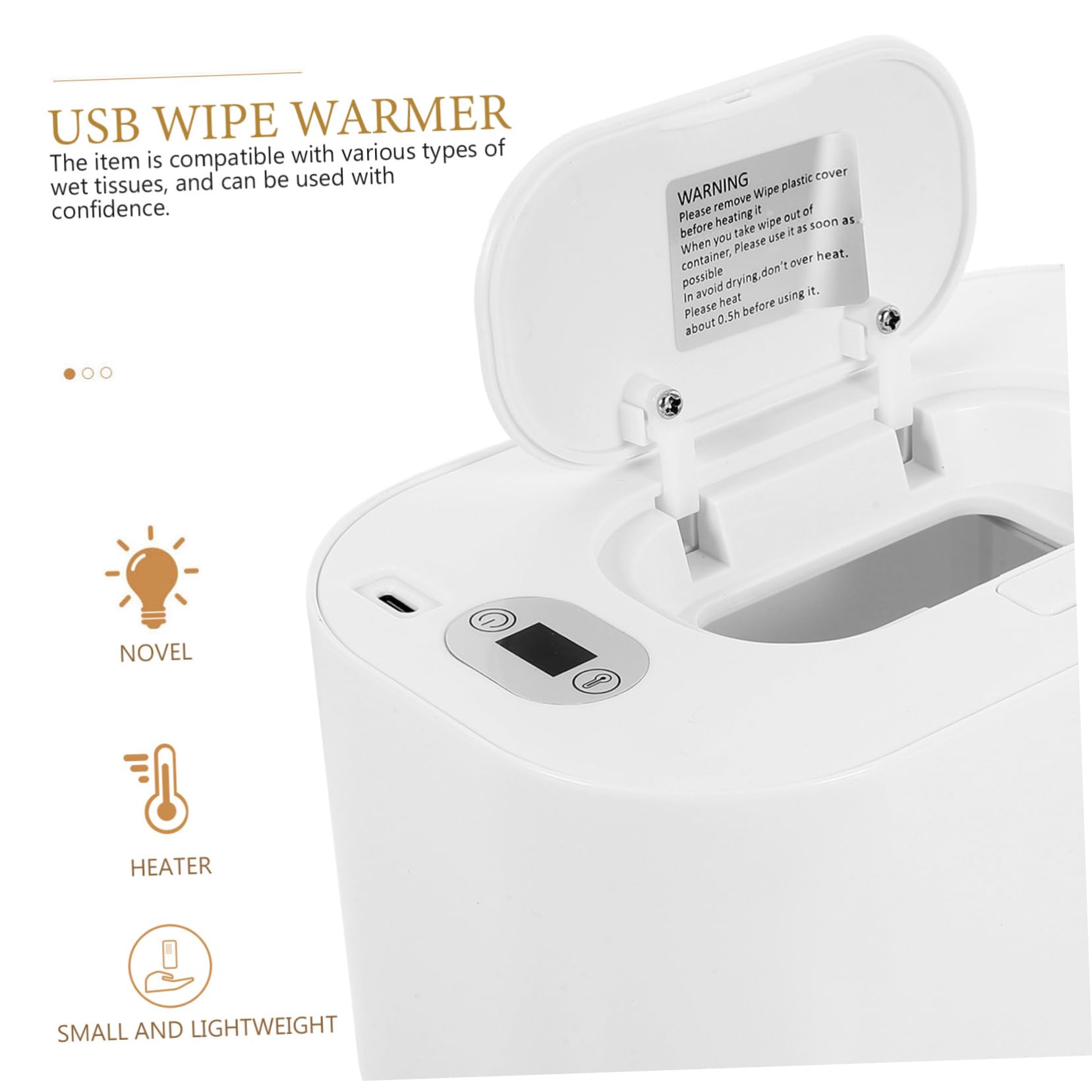 Amosfun 4 Stück USB Wischwärmer für Tragbarer Feuchttuch Heizer für Reisen Kompatibel mit Verschiedenen von Feuchten Tüchern aus Sicherem und Gefertigt