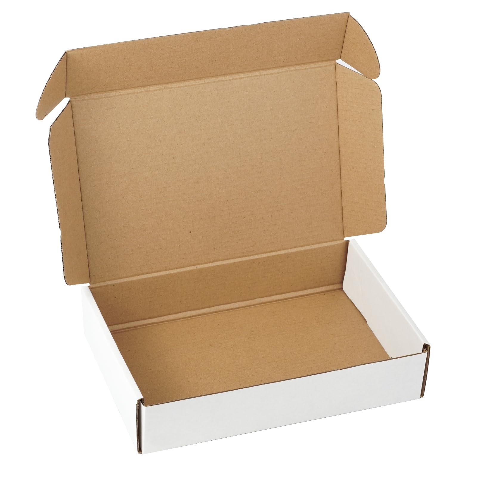 25 Pack 9"x6"x2" inch Small Shipping Boxes White Corrugated Cardboard Box for Small Business, Mailer, Shipping, and Packing