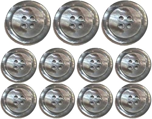 Superb MisterShop® Brand, Gray Ocean Pearl Buttons- 11 Pieces from Japan