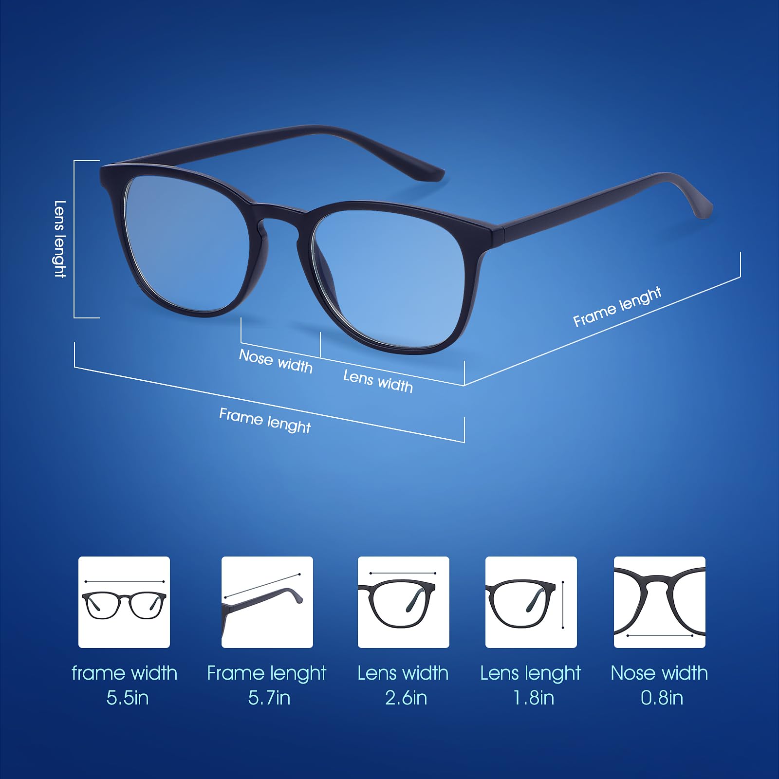 Jynnxa Gafas Luz Azul sin Graduar Gafas Anti Luz Azul para Ordenador Gaming y Lectura Gafas Filtro Azul — view 5