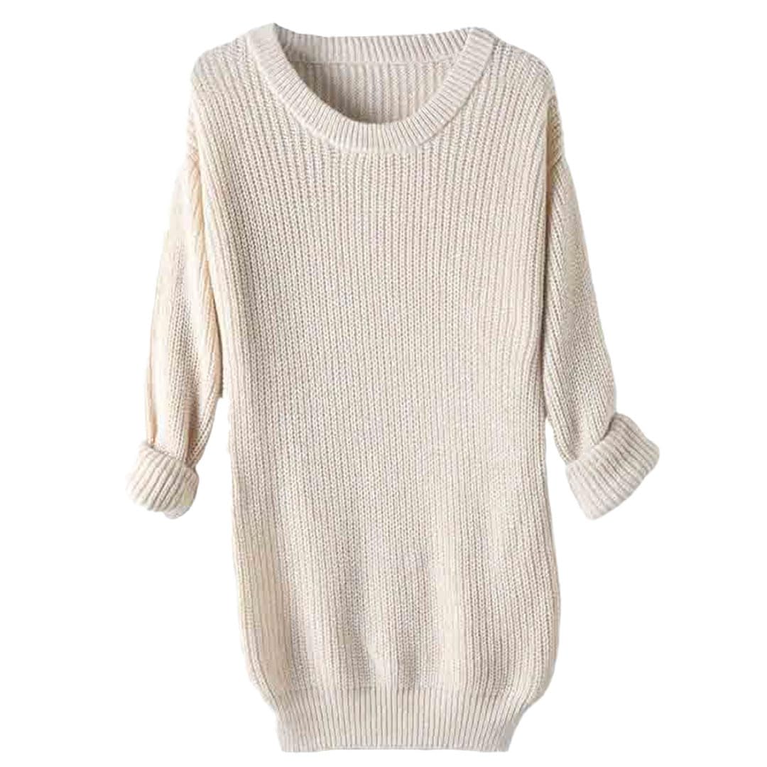 Vogrtcc Top da Donna in Maglione Pullover Lavorato A Maglia Girocollo Oversize A Maniche Lunghe