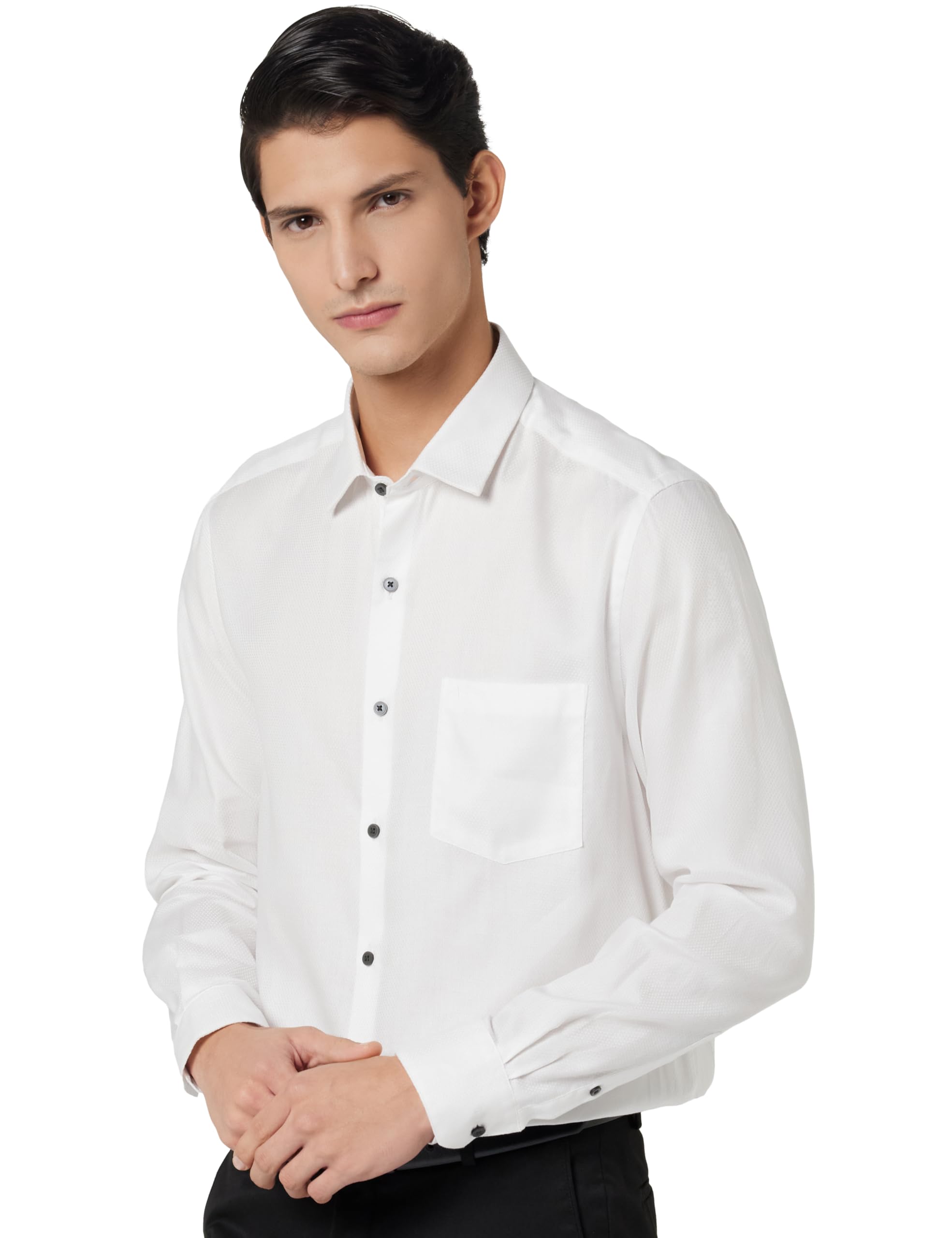 arrow Men's Solid Full Sleeve Slim Fit Cutaway Collar Cotton Formal Shirt-picture-40