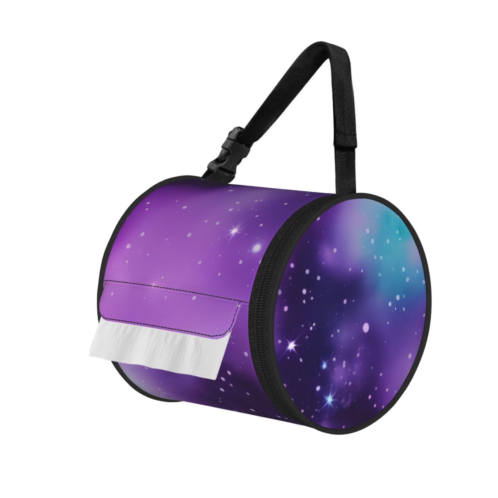 Magic Galaxy Sky Purple Print Cylindrical Tissue Holder Bathroom Car Home Office Kitchen Decor Versatile