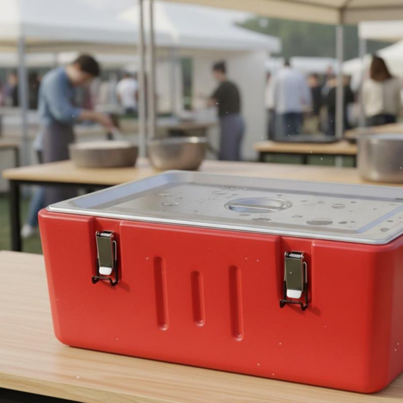 Contenedor Isotérmico 3 Compartimentos Gran Capacidad Caja de Reparto con Aislamiento para Restaurantes, Ocasiones